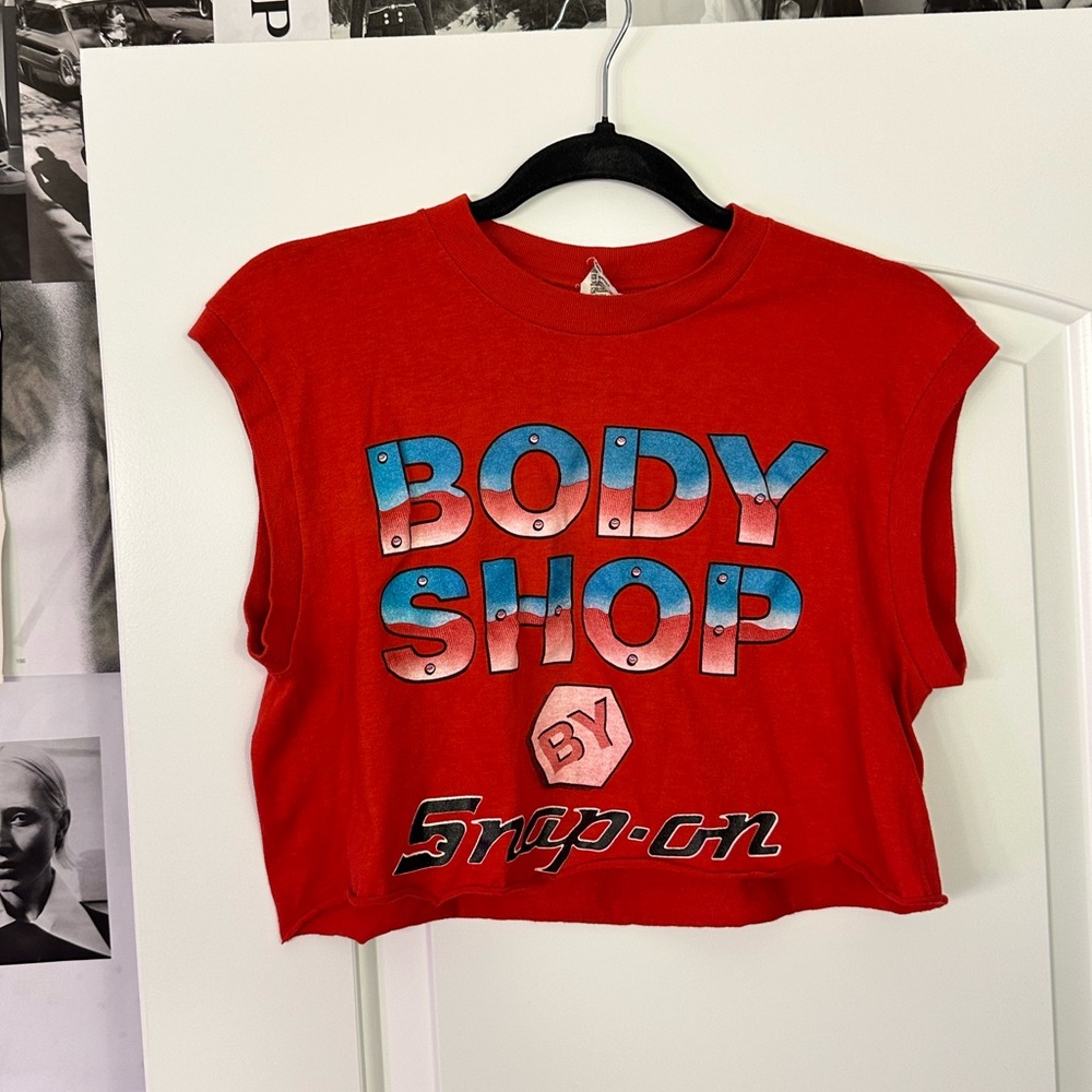SIZE L - Vintage Oversized Cut-off Crop Top - SNAP ON TOOLS
